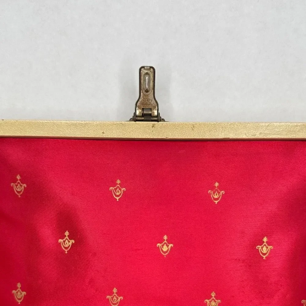 1950s Mele Leatherette Red Lined Jewelry Box With Compartments & Latch (no key)